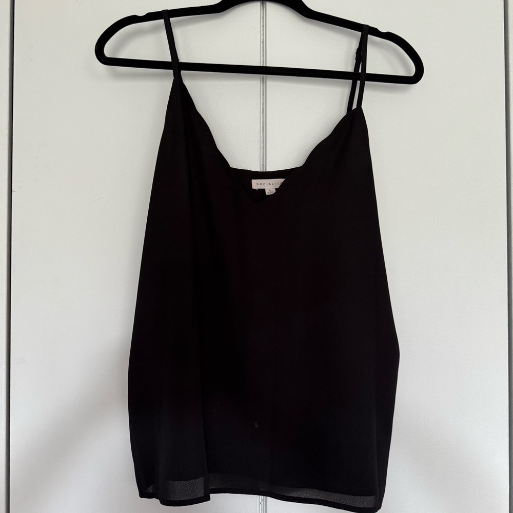 ALL OFFERS ACCEPTED! Socialite black scallop top size large